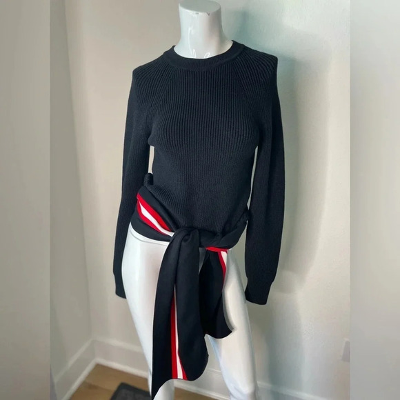Givenchy Black, Red and White Striped Tie Waist Sweater Size S - Picture 2 of 10